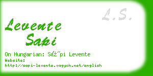 levente sapi business card